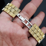 Men's Iced Luxury Multi Color Accent Bling Gold Tone Lab Diamond Bracelet Watch