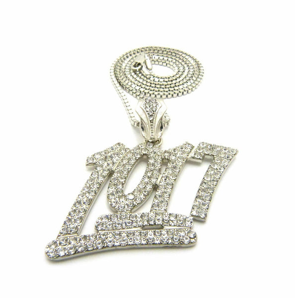 Iced Out Rapper's Number 1017 Pendant & 24