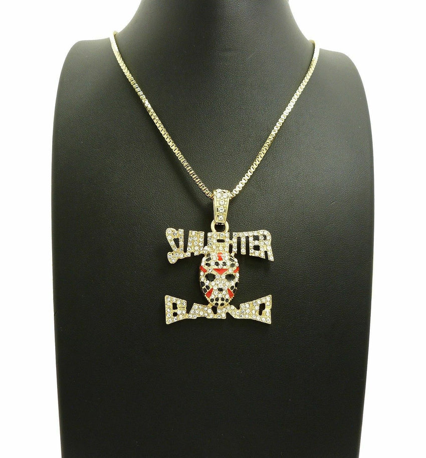 Iced Out 21 SAVAGE Slaughter Gang Pendant & 24 Box, Cuban, Rope Chain