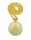 NEW ICED OUT 2PAC EUPHANASIA PENDANT W/ 6MM 30" BOX CUBAN CHAIN HIP HOP NECKLACE