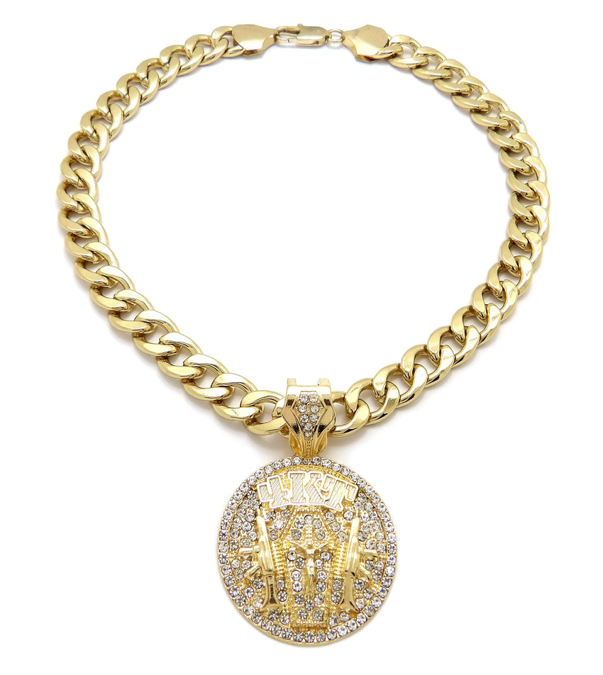 Gold NBA YoungBoy 4KT Pendant & 18 20 24 Iced Baguette Chain Hip Hop  Necklace